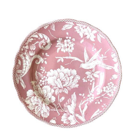 222 Fifth Adelaide Blush Porcelain Salad Plates 8.5in Floral Set of 4 New - Picture 11 of 16